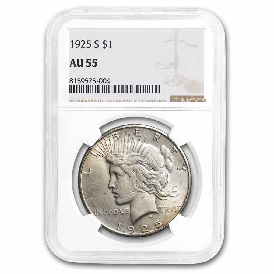 1925-S Peace Dollar AU-55 NGC