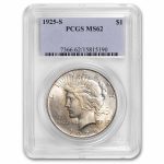 1925-S Peace Dollar MS-62 PCGS