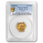 1925-SA South Africa Gold 1/2 Sovereign George V MS-62 PCGS