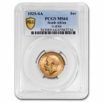 1925-SA South Africa Gold Sovereign George V MS-64 PCGS