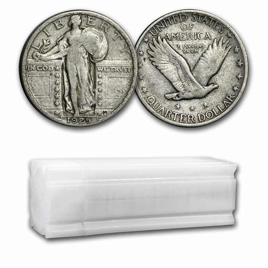 1925 Standing Liberty Quarter 40-Coin Roll Avg Circ