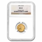 1926 $2.50 Indian Gold Quarter Eagle MS-63 NGC