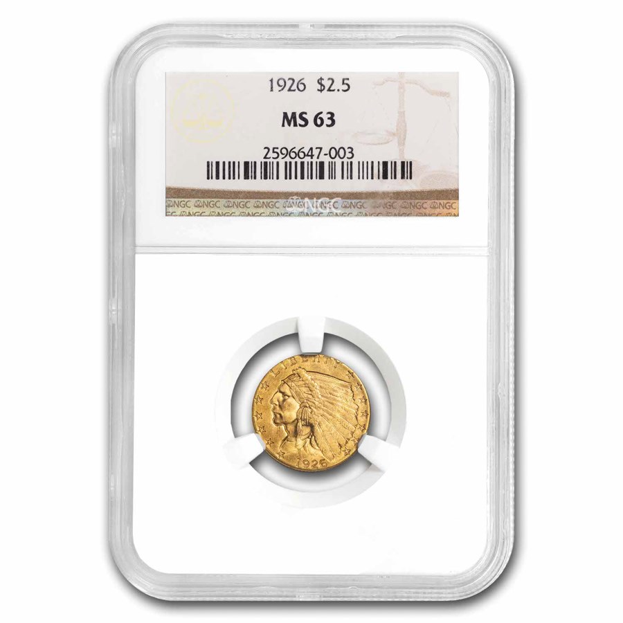 1926 $2.50 Indian Gold Quarter Eagle MS-63 NGC