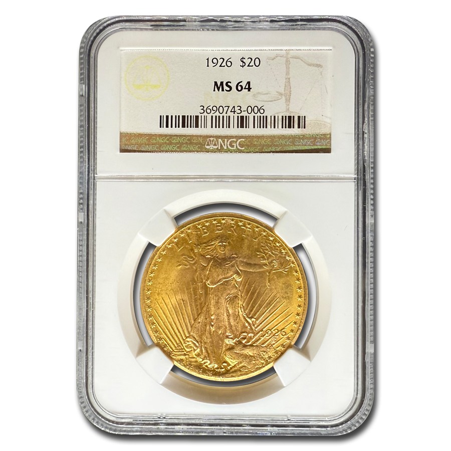 1926 $20 St Gaudens Gold Double Eagle MS-64 NGC