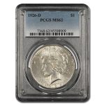 1926-D Peace Dollar MS-62 PCGS