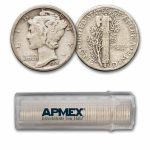 1926 Mercury Dime 50-Coin Roll Avg Circ