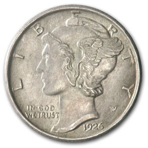 1926 Mercury Dime AU