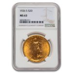 1926-S $20 St Gaudens Gold Double Eagle MS-63 NGC