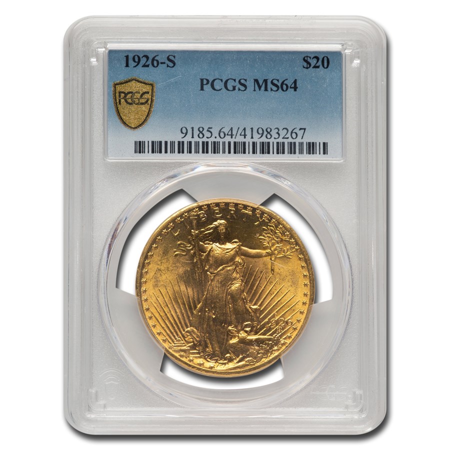 1926-S $20 St Gaudens Gold Double Eagle MS-64 PCGS