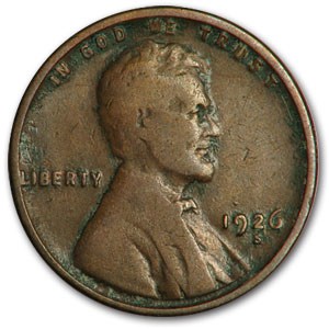 1926-S Lincoln Cent Good/VG