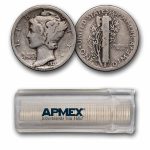 1926-S Mercury Dime 50-Coin Roll Avg Circ