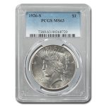 1926-S Peace Dollar MS-63 PCGS