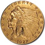 1927 $2.50 Indian Gold Quarter Eagle AU
