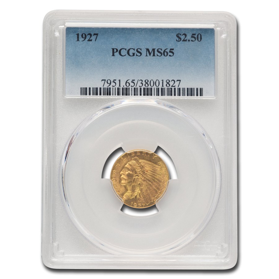 1927 $2.50 Indian Gold Quarter Eagle MS-65 PCGS