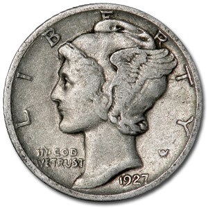 1927-D Mercury Dime VF