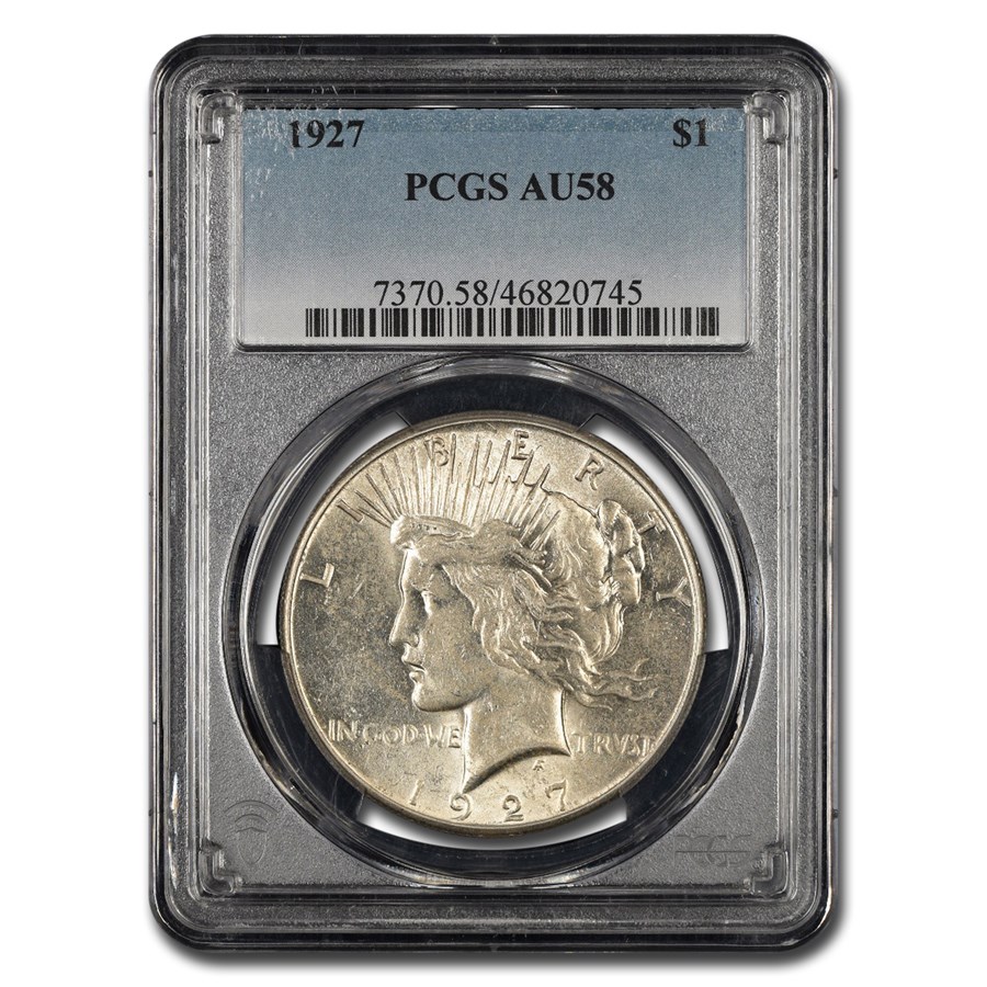 1927 Peace Dollar AU-58 PCGS