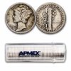 1927-S Mercury Dime 50-Coin Roll Avg Circ