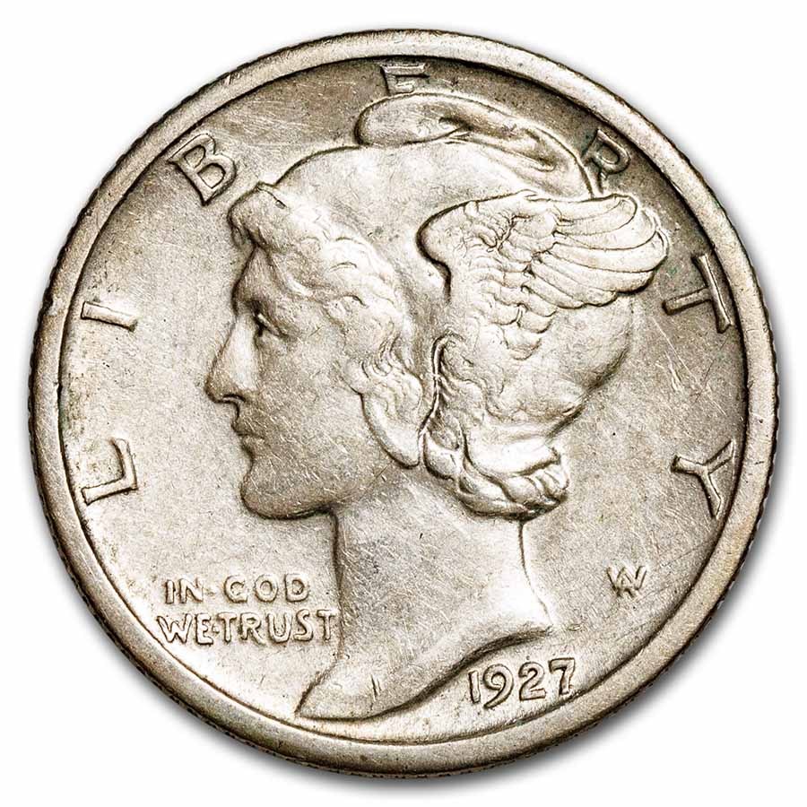 1927-S Mercury Dime AU
