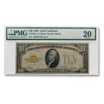 1928 $10 Gold Certificate VF-20 PMG (Fr#2400)