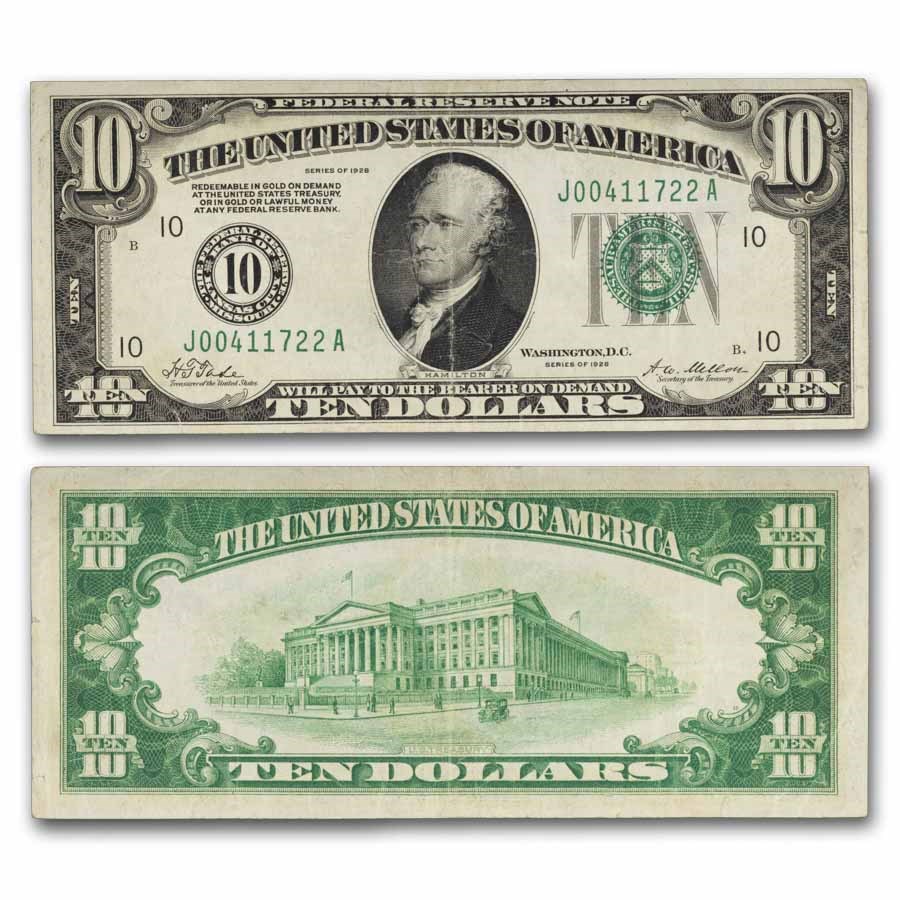 1928 (10-Kansas City) $10 FRN VF (Fr#2000-J)