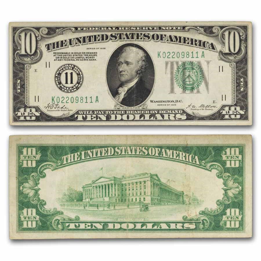 1928 (11-Kansas City) $10 FRN VF (Fr#2000-K)