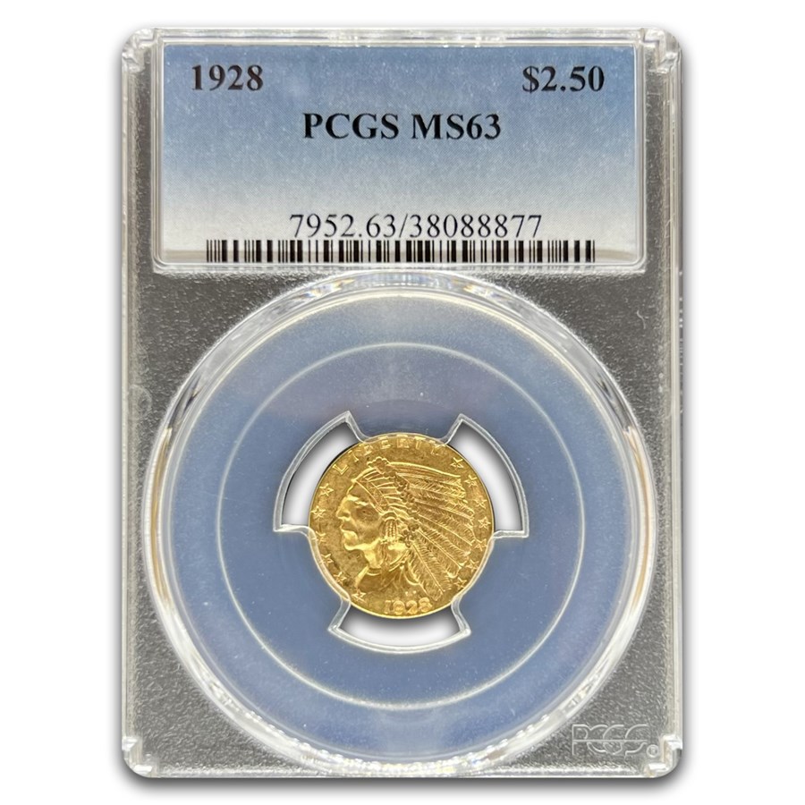 1928 $2.50 Indian Gold Quarter Eagle MS-63 PCGS