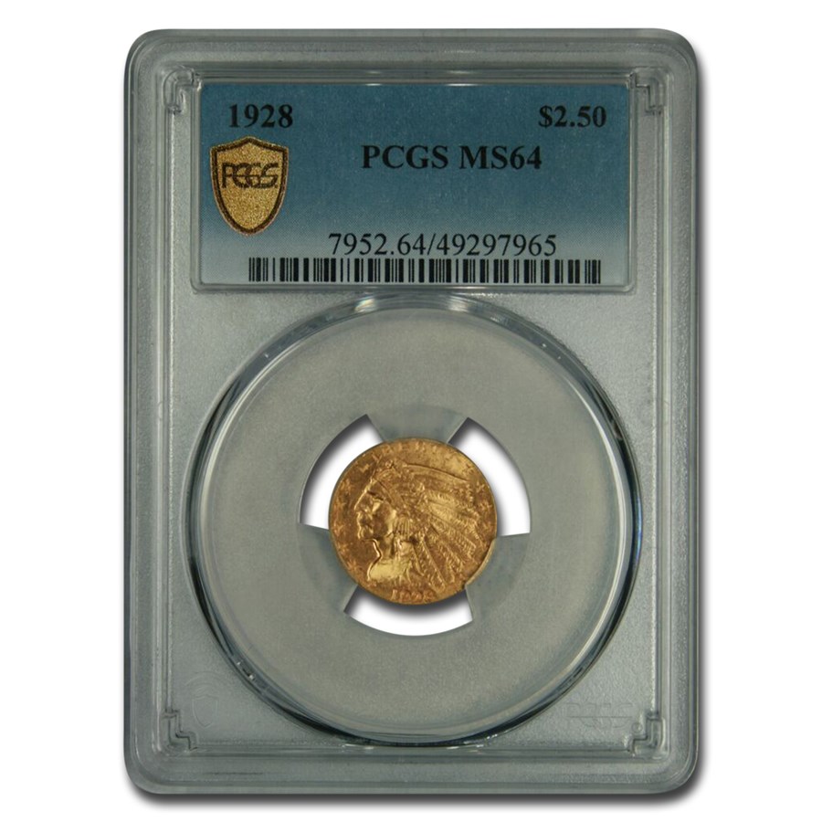 1928 $2.50 Indian Gold Quarter Eagle MS-64 PCGS