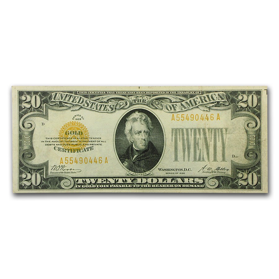 1928 $20 Gold Certificate VF (Fr#2402)