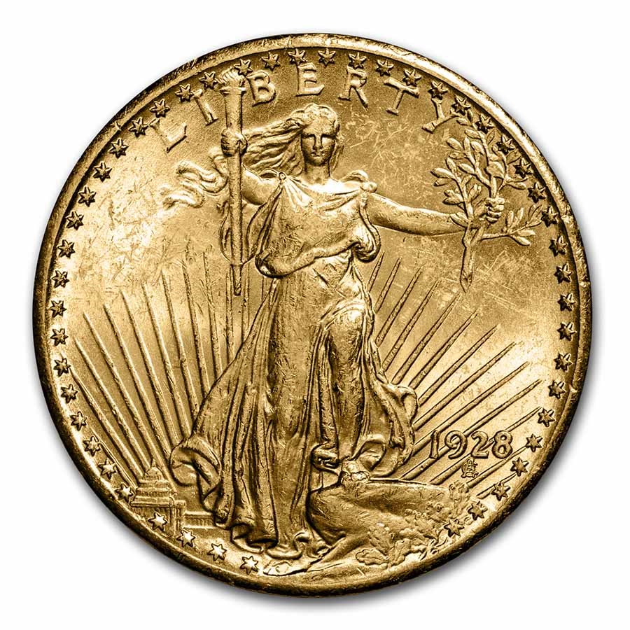 1928 $20 St Gaudens Gold Double Eagle BU