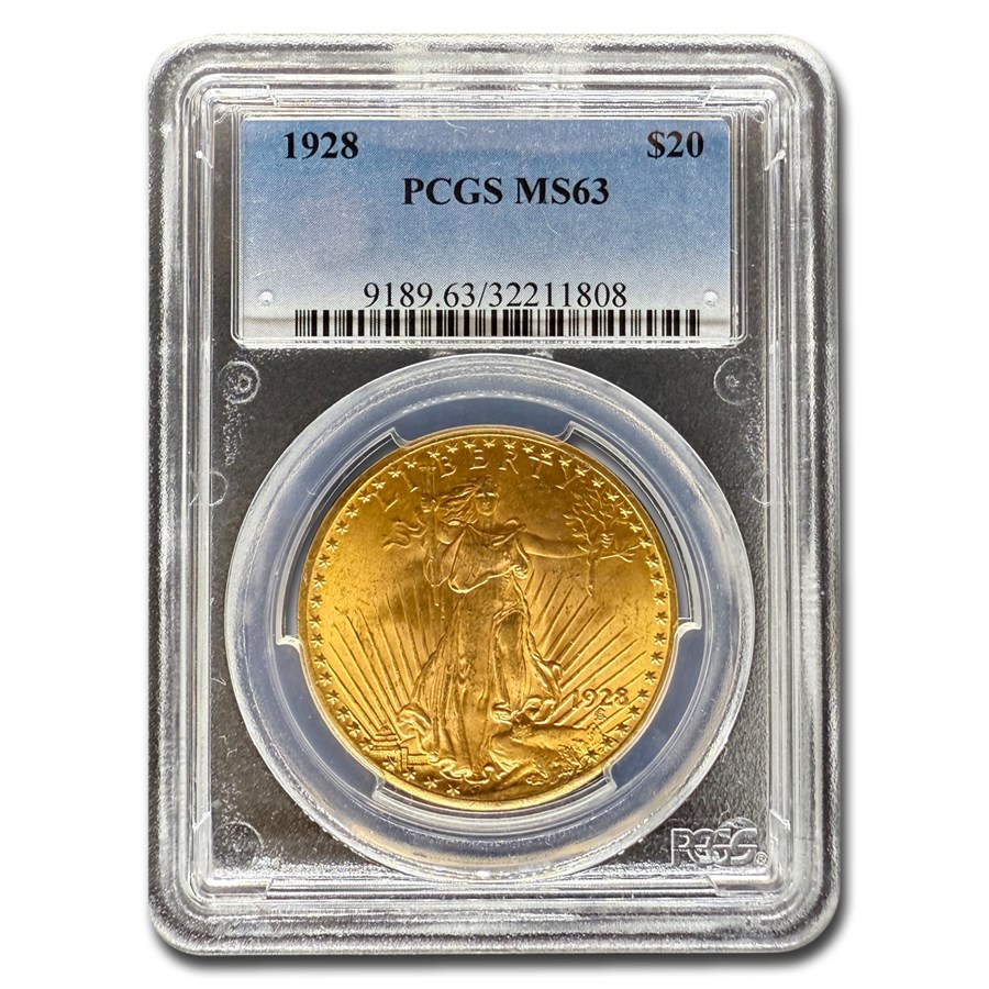 1928 $20 St Gaudens Gold Double Eagle MS-63 PCGS