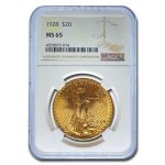 1928 $20 St Gaudens Gold Double Eagle MS-65 NGC