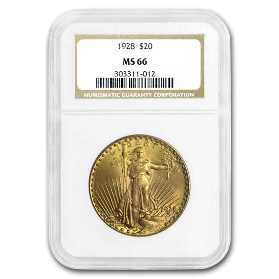 1928 $20 St Gaudens Gold Double Eagle MS-66 NGC