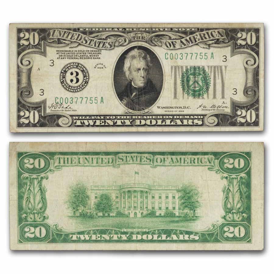 1928 (3-Philadelphia) $20 FRN Fine (Fr#2050-C)