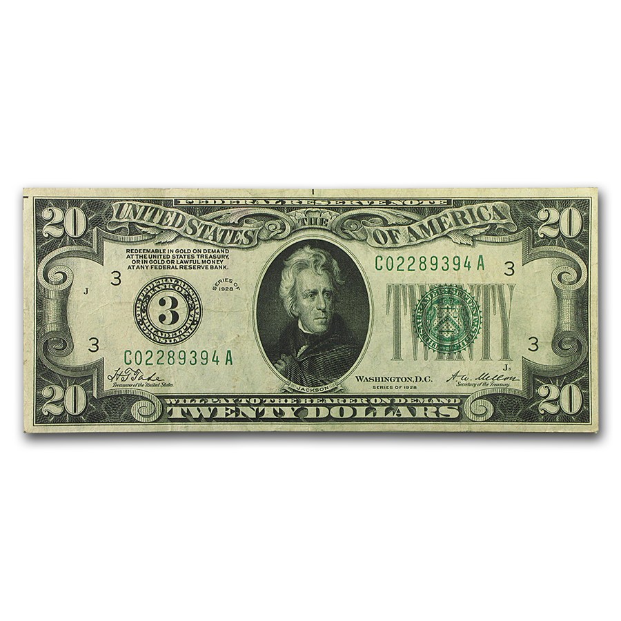 1928 (3-Philadelphia) $20 FRN VF (Fr#2050-C)