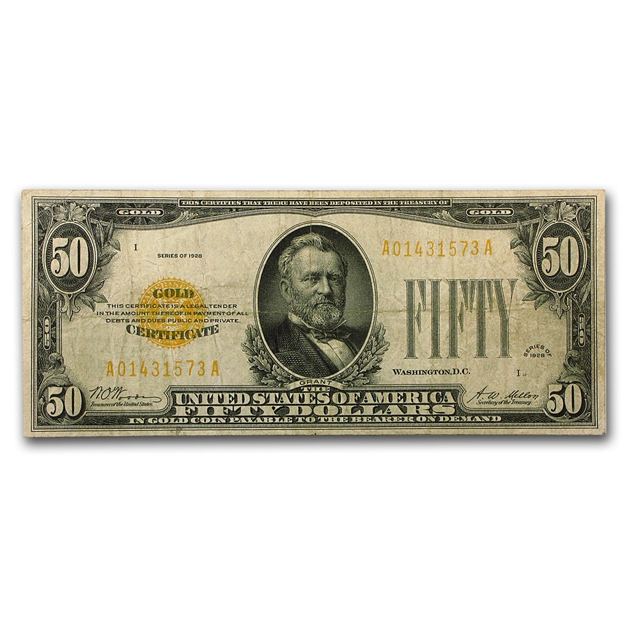 1928 $50 Gold Certificate VF (Fr#2404)