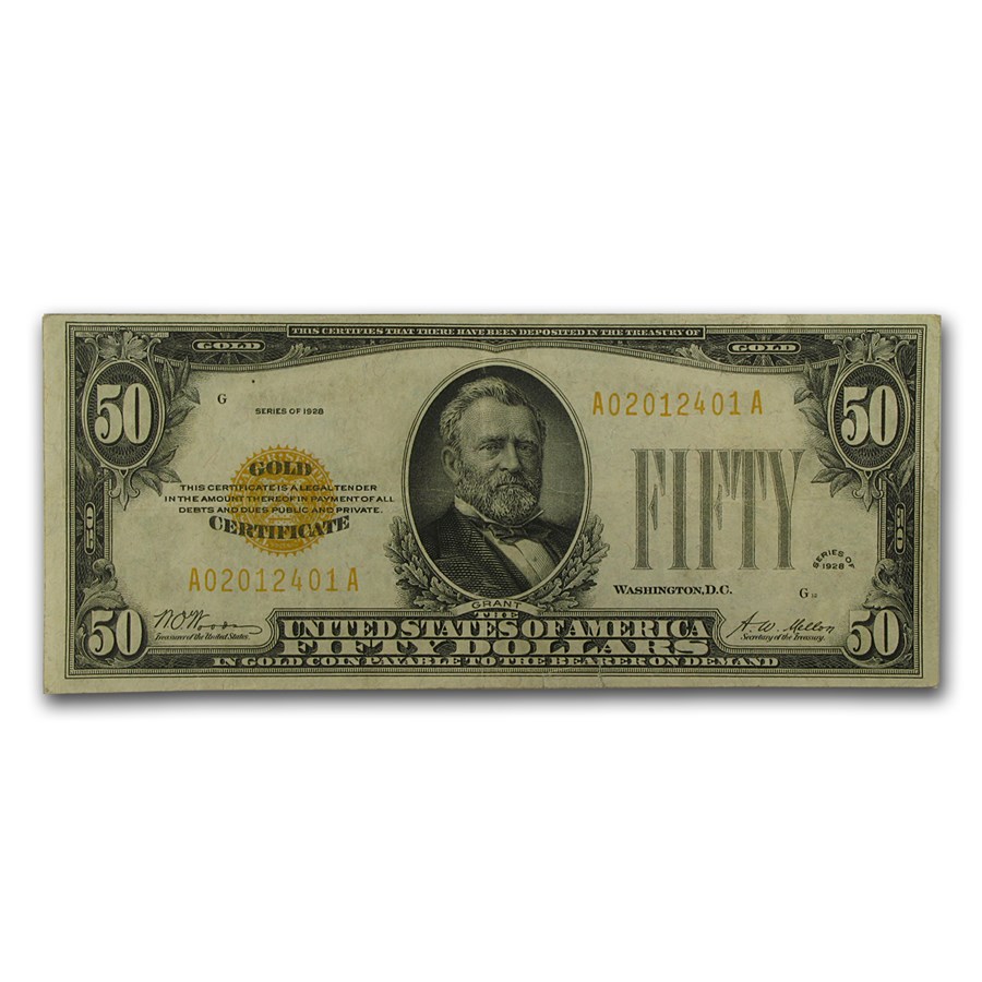 1928 $50 Gold Certificate VF+ (Fr#2404)