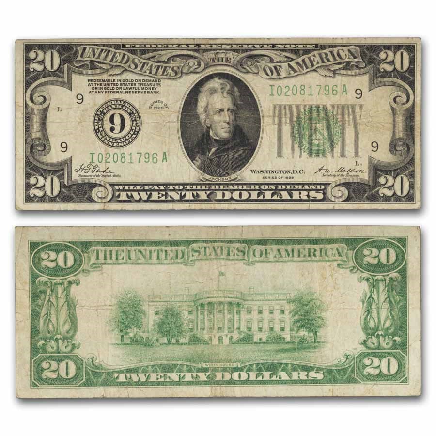 1928 (9-Minneapolis) $20 FRN Fine (Fr#2050-I)