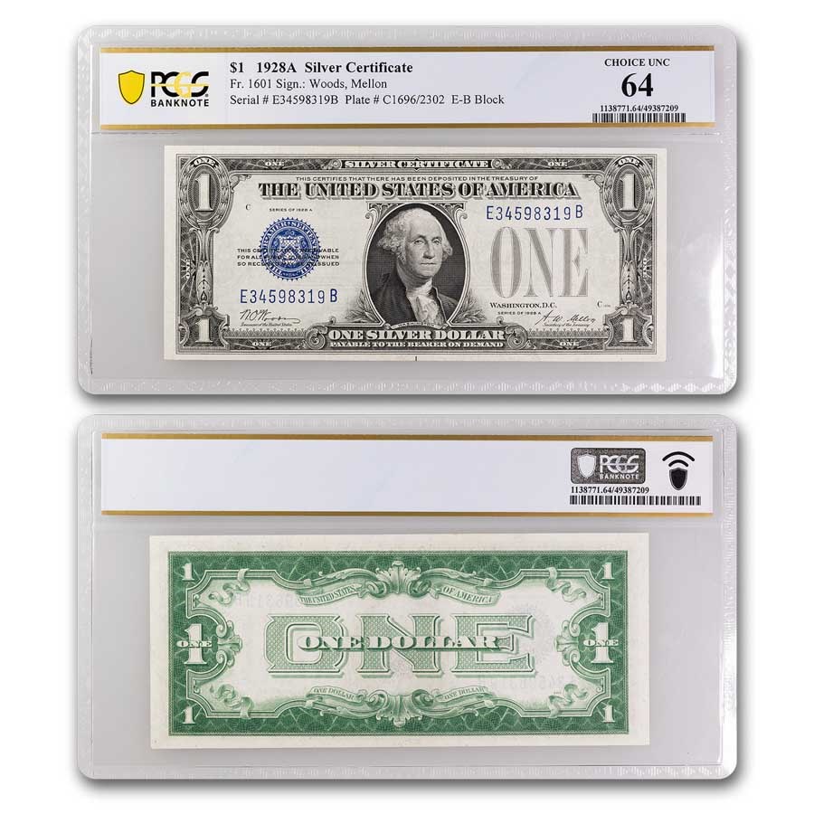 1928-A $1.00 Silver Certificate CU-64 PCGS (Fr#1601)