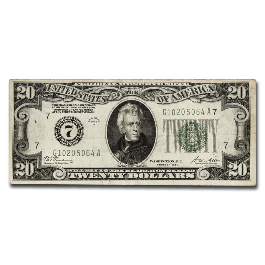 1928-A (7-Chicago) $20 FRN VF (Fr#2051-G)