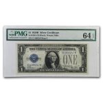 1928-B $1.00 Silver Certificate CU-64 EPQ PMG (Fr#1602)