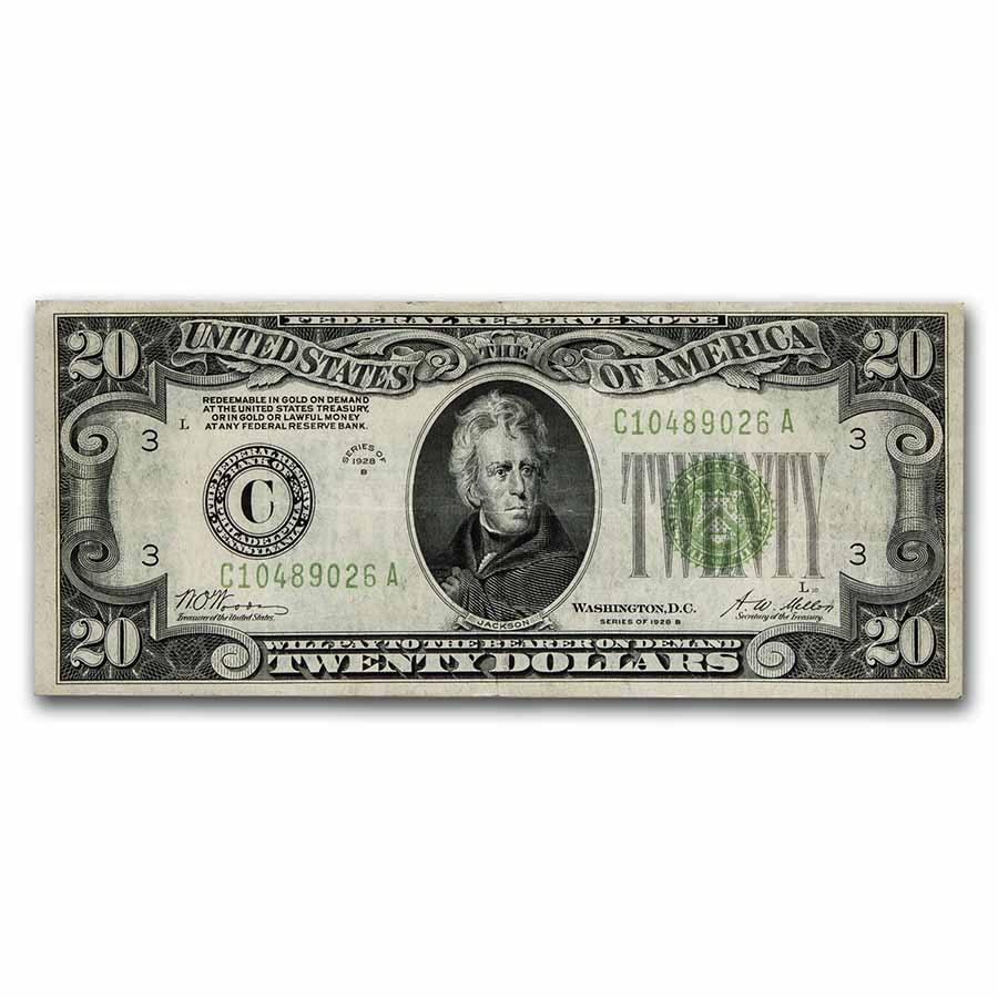 1928-B (C-Philadelphia) $20 FRN Fine (Fr#2052-C)