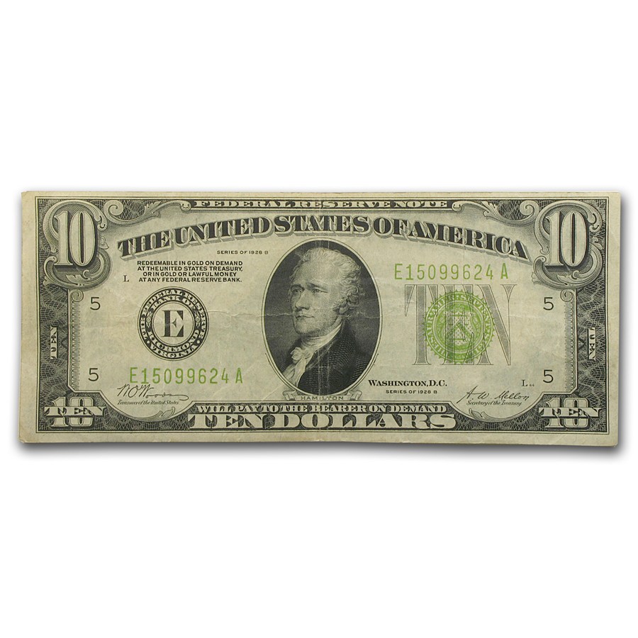 1928-B (E-Richmond) $10 FRN Fine+ (Fr#2002-E) LGS