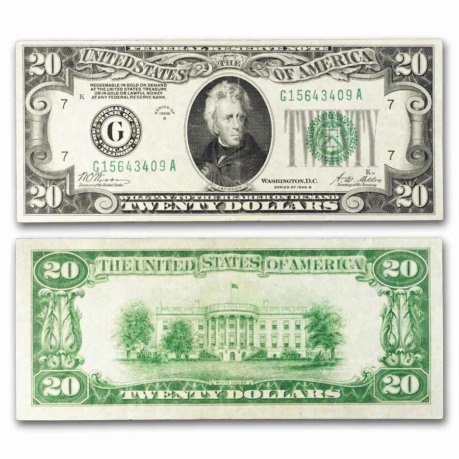 1928-B (G-Chicago) $20 FRN XF (Fr#2052-G)