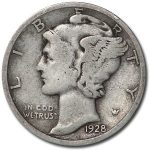 1928-D Mercury Dime Fine