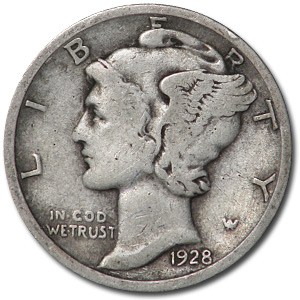 1928-D Mercury Dime Fine