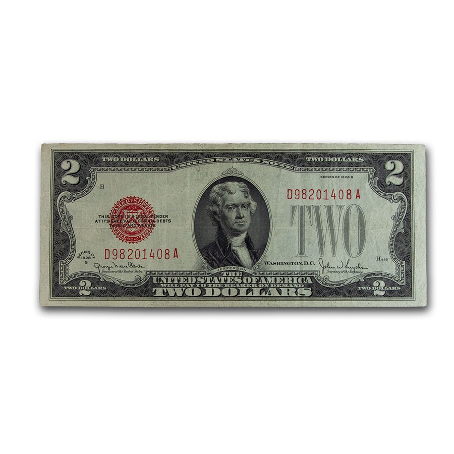 1928-G $2.00 U.S. Note Red Seal VF (Fr#1508)