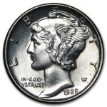 1928 Mercury Dime BU