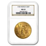 1928 Mexico Gold 50 Pesos MS-63 NGC