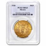 1928 Mexico Gold 50 Pesos MS-63 PCGS