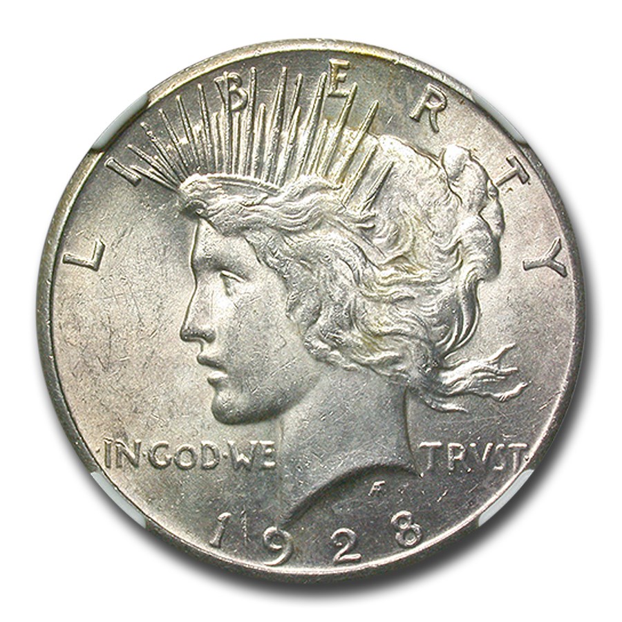1928 Peace Dollar AU-58 NGC